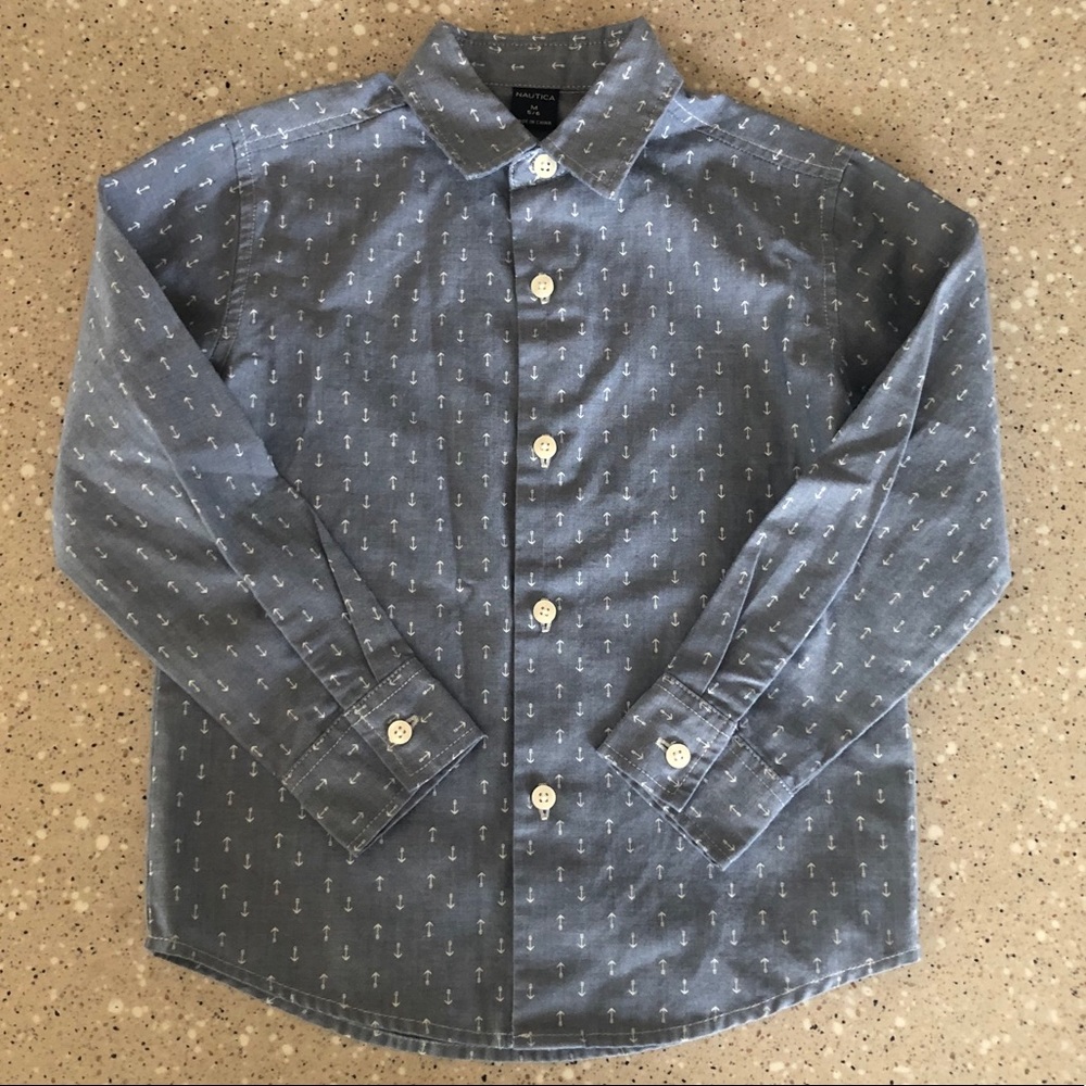 Size 5/6 boys. Nautica denim anchor dress shirt